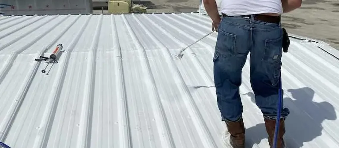 Acrylic Metal Coating Roof Repair in Sigel, IL